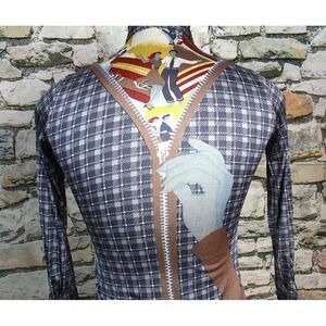 NIK NIK Ladies Vintage Blouse Shirt Made In Italy Dancers on Plaid Size 7-8